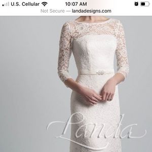 Adrienne Landau White Lace Maxi Dress